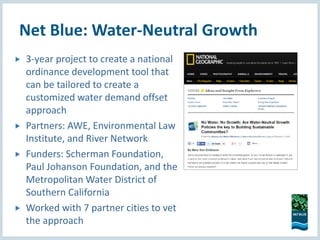 Net Blue: Supporting Water-Neutral Community Growth | PDF