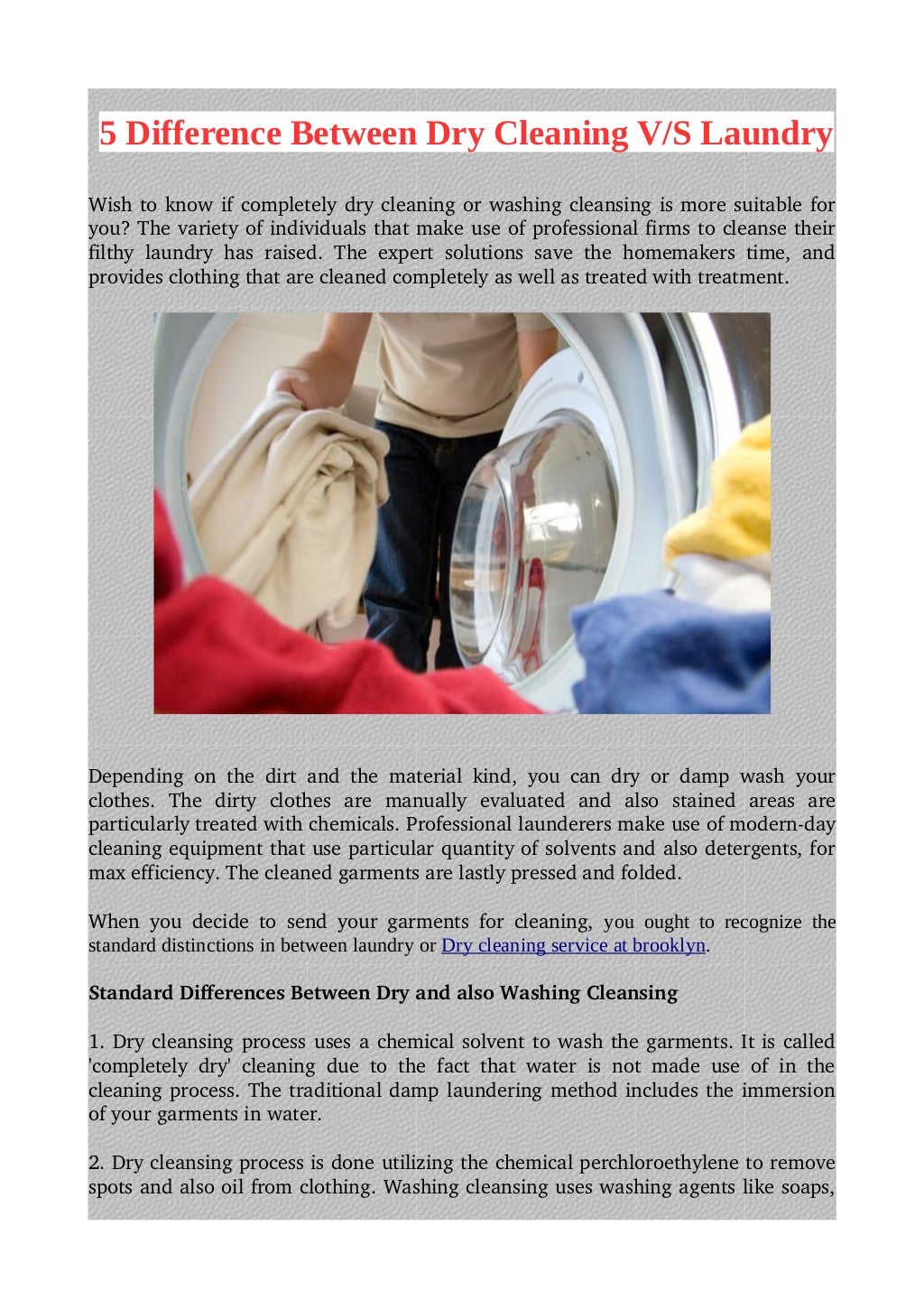 5 difference between dry cleaning laundry