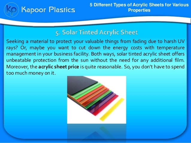 What Are The Different Types Of Acrylic Sheets? – SRDT