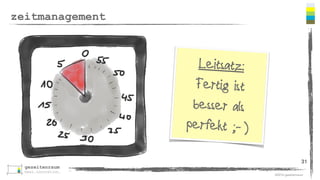 ©2016 gezeitenraum
formate
31
1 Stunde
High-
Performance
Design
Thinking
1-2 Tage
Design Thinking
Workshop
1 Woche
Design Thinking
Sprint
1 - 3 Monate
Design Thinking
Projekt
Creative Confidence
 