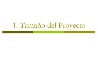 1. Tamaño del Proyecto
 