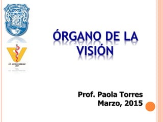 ÓRGANO DE LA
VISIÓN
Prof. Paola Torres
Marzo, 2015
 
