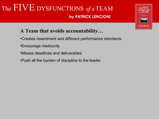 The 5 dysfunctions of a team Management Presentation