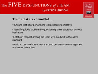 The 5 dysfunctions of a team Management Presentation