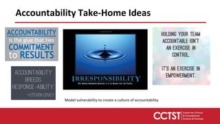Accountability Take-Home Ideas
Model vulnerability to create a culture of accountability
 