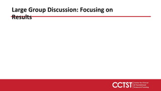 Large Group Discussion: Focusing on
Results
 