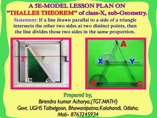 5 e model lesson plan by birendra kumar acharya