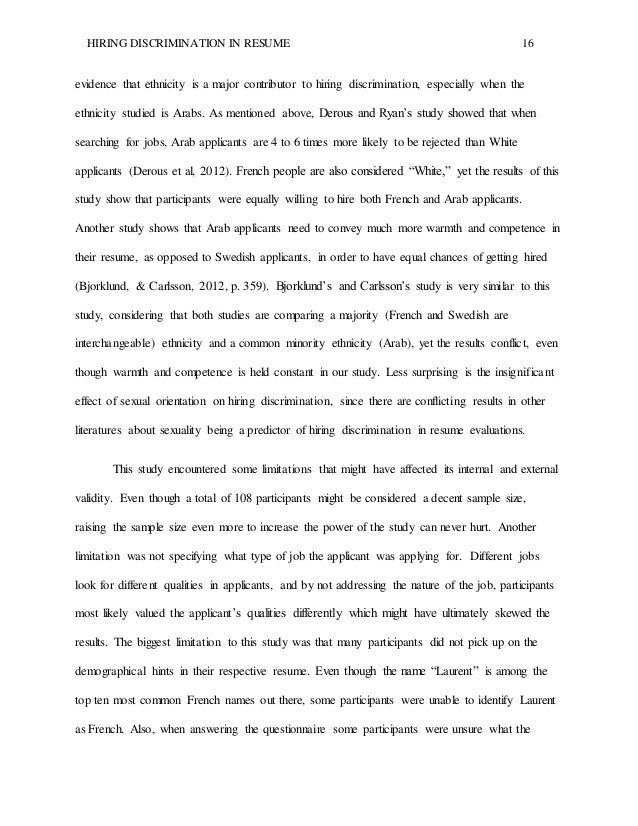 there is uncontroversial 16 hiring discrimination in resume