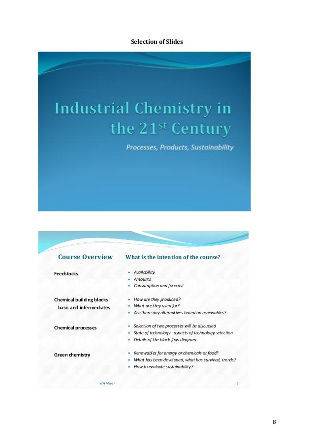 industrial chemistry course content