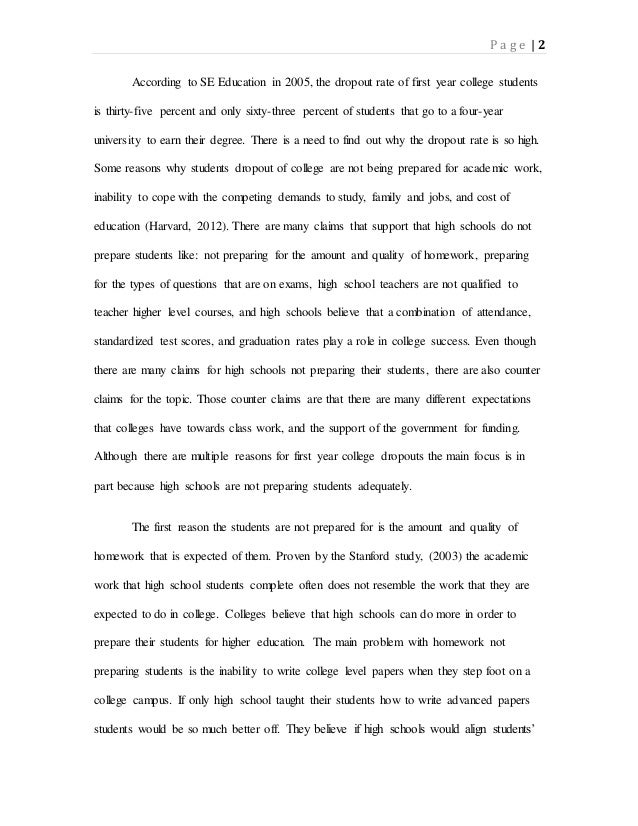 Expository essay on high school dropouts