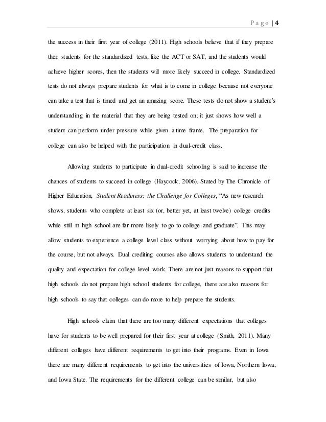 First year of college experience essay