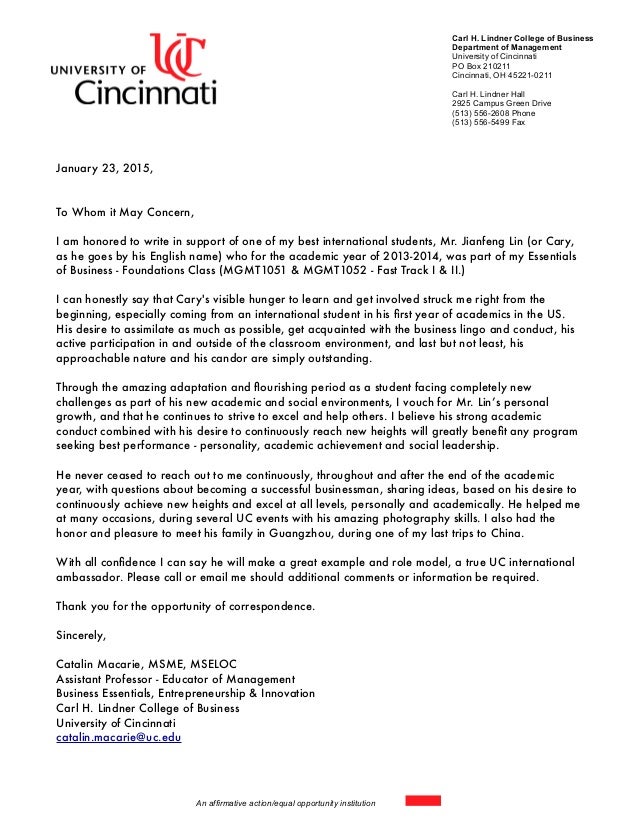 uc recommendation letter jianfeng cary lin how to say thank you for recommendation letter