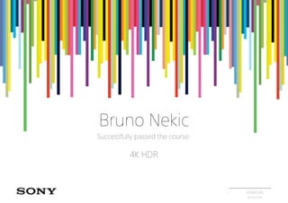 Bruno Nekic
Successfully passed the course:
4K HDR
SIGNATURE
07/04/2016
 