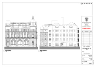 www.autodesk.com/revit
Scale
Checked by
Drawn by
Date
Project number
PERTH & KINROSS COUNCIL
The Enviroment Service
Pullar House,
35 Kinnoull Street, Perth
PH1 5GD
Tel: 01738 475815 - Fax: 01738 475810
Website: www.pkc.gov.uk
DRAWING:
1 : 100@A1
19/12/201411:25:32
Existing Elevations
12-0022-00
POP- 2 High Street
12/12/14
GP/SD
RM
L(--)204
2 High Street, Perth, PH1
5PH
PLANNING CONSENT
1 : 100
East Elevation
1 1 : 100
West Elevation
2
0 2 101 5
Scale 1: 100
No. Description Date
 