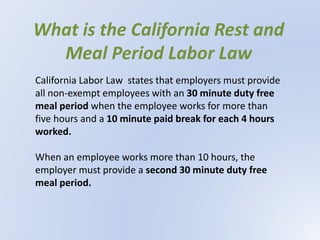 Employee Training on California Labor Law | PPT