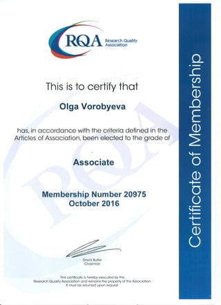 OlgA RQA membership proof