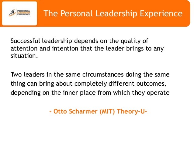 the personal leadership experience sum en leadership experience