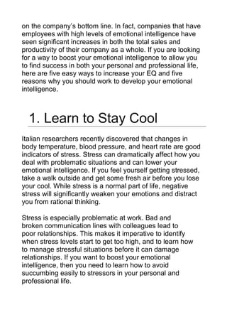 5 Easy Ways to Boost Your Emotional Intelligence | PDF
