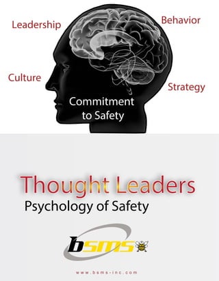 Thought Leaders
Psychology of Safety
w w w . b s m s - i n c . c o m
Leadership
Commitment
to Safety
Strategy
Culture
Behavior
 