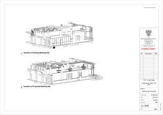 www.autodesk.com/revit
Scale
Checked by
Drawn by
Date
Project number
PERTH & KINROSS COUNCIL
The Enviroment Service
Pullar House,
35 Kinnoull Street, Perth
PH1 5GD
Tel: 01738 475815 - Fax: 01738 475810
Website: www.pkc.gov.uk
DRAWING:
@A1
19/12/201411:28:04
Banking Hall Isometrics
12-0022-00
POP- 2 High Street
12/12/14
GP/SD
RM
L(--)434
2 High Street, Perth, PH1
5PH
PLANNING CONSENT
Isometric of Existing Banking Hall
1
Isometric of Proposed Banking Hall
2
Perspective for illustration purposes only
No. Description Date
 