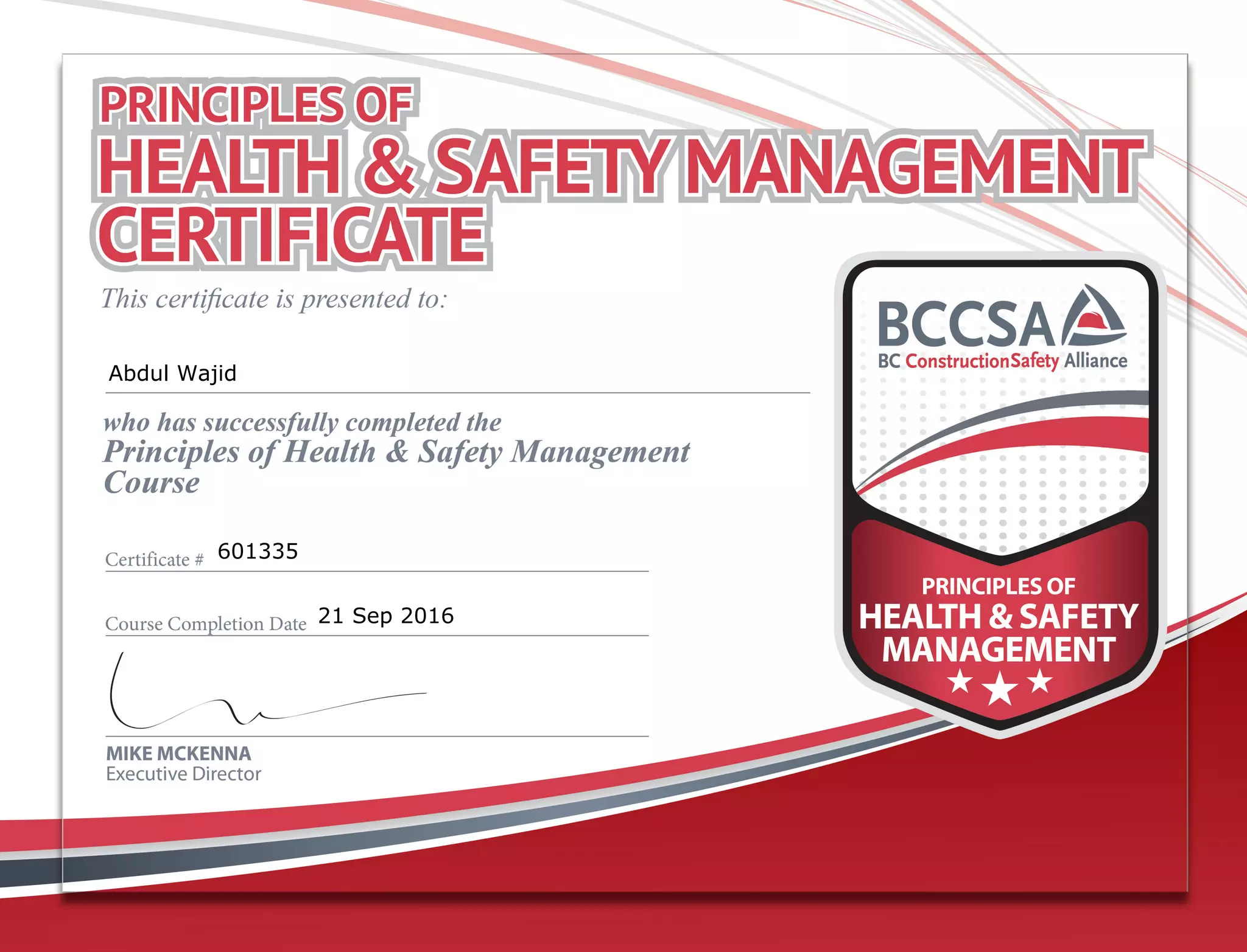 Abdul Wajid- PHSM training certificate | PDF