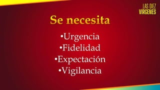 •Urgencia
•Fidelidad
•Expectación
•Vigilancia
 