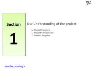 Section 1 Our Understanding of the project Project Structure Project Components Current Progress www.5econsulting.in 