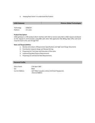 Ezhilarasu_C,C++,Telecom,Resume | DOC