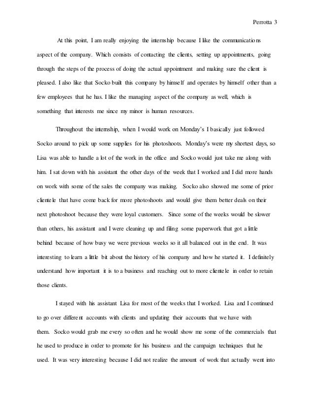 my internship experience essay