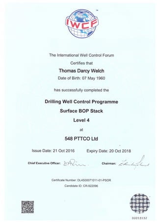 Thomas Welch _IWCF Level 4 | PDF