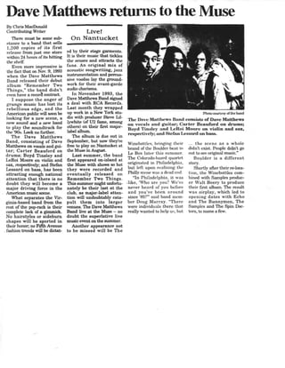 Dave Matthews Band Review 1994
