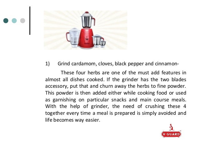 Uses of mixer grinder