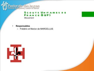 Responsables Frédéric et Marion de MARCELLUS Scouts Unitaires de France (SUF) Mouvement 