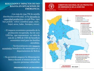 Semillas en emergencias, Por Einstein Tejada - FAO