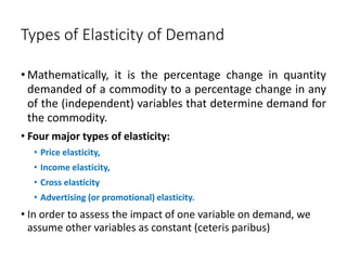 5 Elasticity of Demand & Supply used in micro and macro economics | PDF