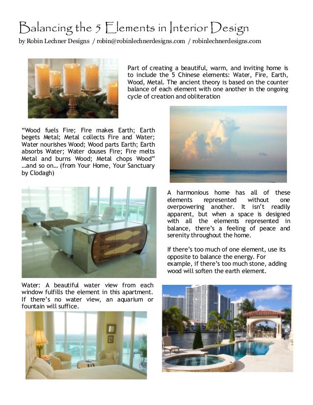 Balancing the 5 Elements in Interior Design Balancing the 5 Elements in Interior Design