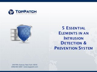 5 ESSENTIAL
  ELEMENTS IN AN
    INTRUSION
   DETECTION &
PREVENTION SYSTEM
 