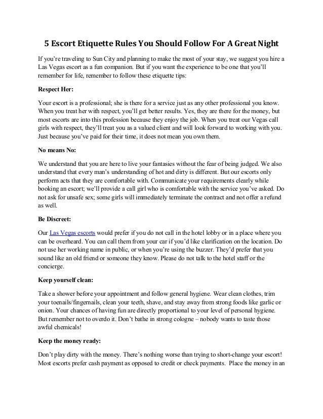 5 escort etiquette rules you should follow for a great night