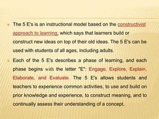 5 e's model lesson plan | PPTX