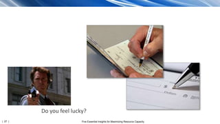 | 27 | Five Essential Insights for Maximizing Resource Capacity
Do you feel lucky?
 