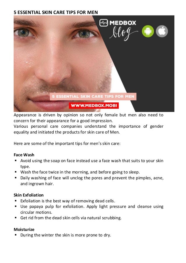 5 essential skin care tips for men