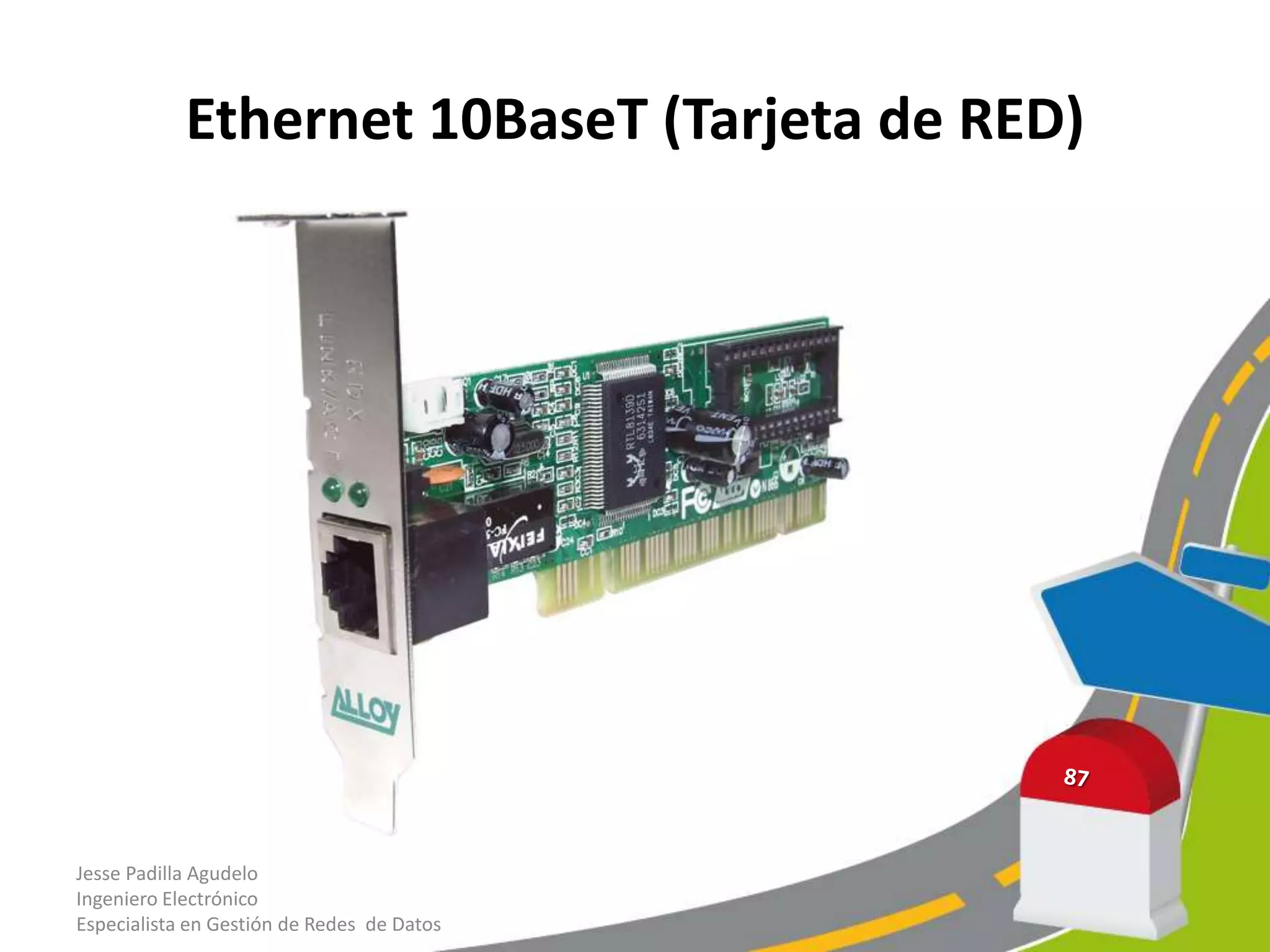 Ethernet 10BaseT (Tarjeta de RED)




Jesse Padilla Agudelo
Ingeniero Electrónico
Especialista en Gestión de Redes de Datos
 