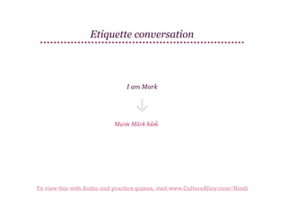 Basic Hindi | Lesson 5 | Etiquette conversation | PDF