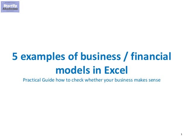5 Examples Of Business Financial Models In Excel