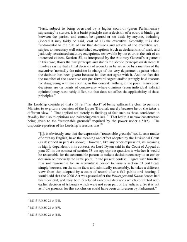 Ministerial override certificates and the law fact distinction A co…