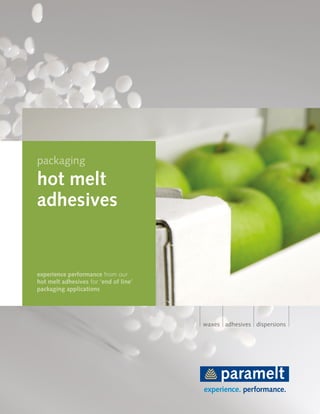 packaging
hot melt
adhesives
experience performance from our
hot melt ­adhesives for ‘end of line’
packaging applications
 
