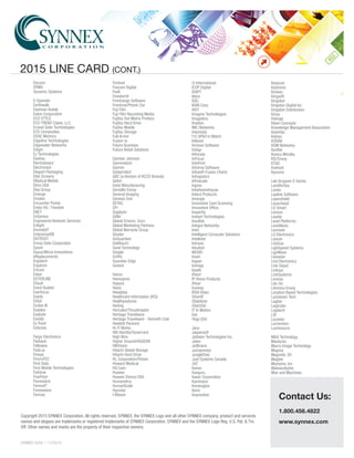 Synnex  2015 Line Card + Warehouses
