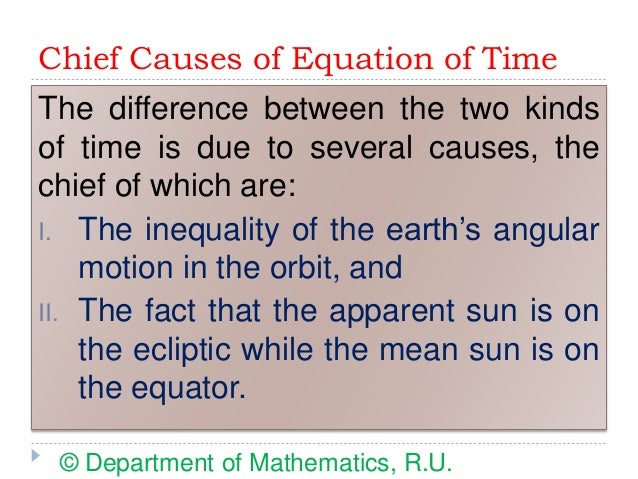 Presentation on Equation of time