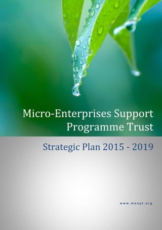 w w w . m e s p t . o r g
Strategic Plan 2015 - 2019
Micro-Enterprises Support
Programme Trust
 