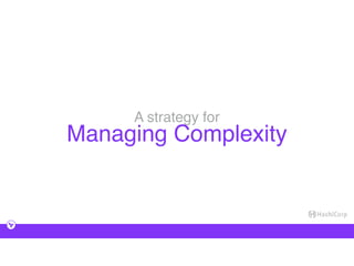 Managing Complexity
A strategy for
 